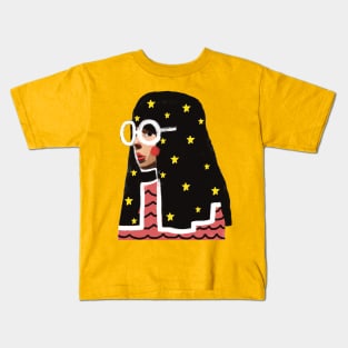 The Girl With Stars In Her Hair Kids T-Shirt